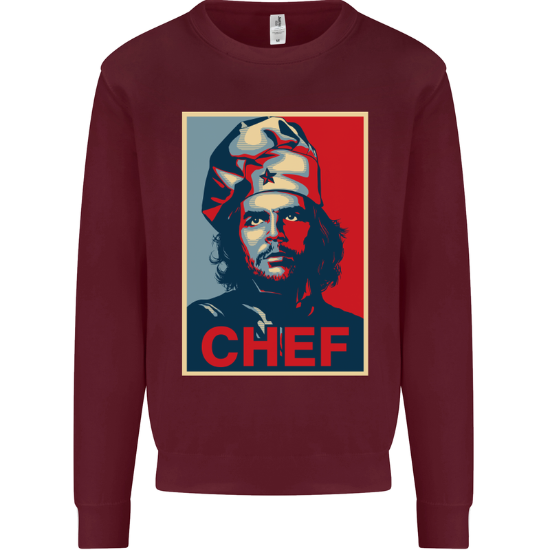 Che Chef Cooking Cook BBQ Funny Mens Sweatshirt Jumper Maroon