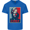 Che Chef Cooking Cook BBQ Funny Mens V-Neck Cotton T-Shirt Royal Blue