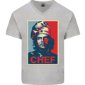 Che Chef Cooking Cook BBQ Funny Mens V-Neck Cotton T-Shirt Sports Grey