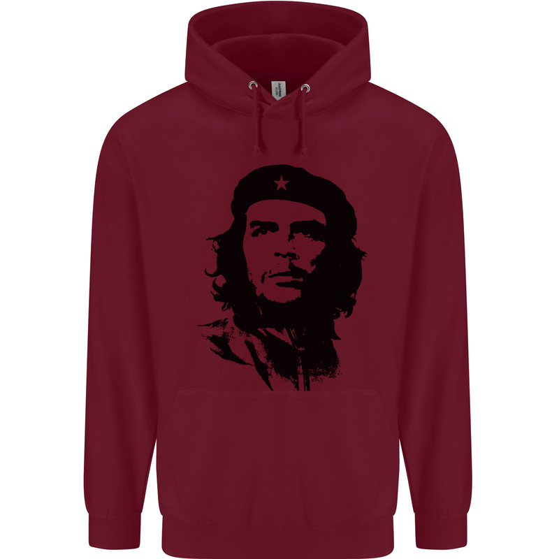 Che Guevara Silhouette Mens 80% Cotton Hoodie Maroon