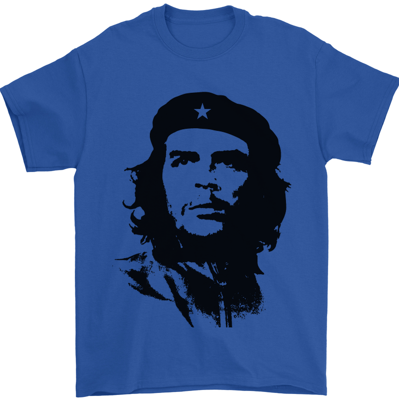 Che Guevara Silhouette Mens T-Shirt Cotton Gildan Royal Blue