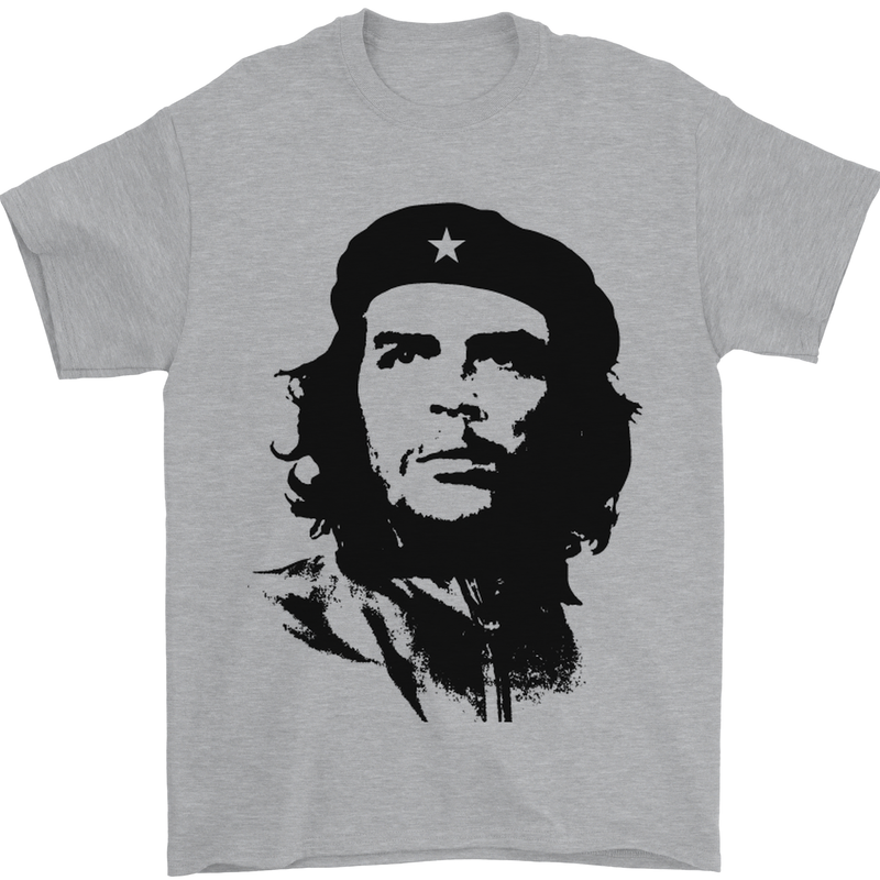 Che Guevara Silhouette Mens T-Shirt Cotton Gildan Sports Grey