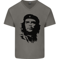 Che Guevara Silhouette Mens V-Neck Cotton T-Shirt Charcoal