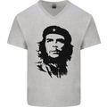 Che Guevara Silhouette Mens V-Neck Cotton T-Shirt Sports Grey