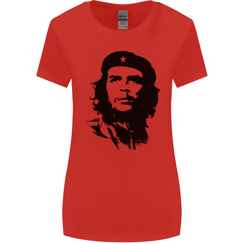 Che Guevara Silhouette Womens Wider Cut T-Shirt Red