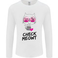 Check Meowt Mens Long Sleeve T-Shirt White