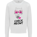 Check Meowt Mens Sweatshirt Jumper White