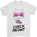Check Meowt Mens T-Shirt Cotton Gildan White