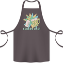Cheers Dad Beer & Bottle Funny Father's Day Cotton Apron 100% Organic Dark Grey