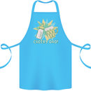 Cheers Dad Beer & Bottle Funny Father's Day Cotton Apron 100% Organic Turquoise