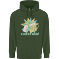 Cheers Dad Beer & Bottle Funny Father's Day Mens 80% Cotton Hoodie Forest Green