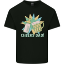 Cheers Dad Beer & Bottle Funny Father's Day Mens Cotton T-Shirt Tee Top Black