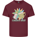 Cheers Dad Beer & Bottle Funny Father's Day Mens Cotton T-Shirt Tee Top Maroon