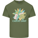 Cheers Dad Beer & Bottle Funny Father's Day Mens Cotton T-Shirt Tee Top Military Green