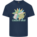 Cheers Dad Beer & Bottle Funny Father's Day Mens Cotton T-Shirt Tee Top Navy Blue