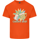 Cheers Dad Beer & Bottle Funny Father's Day Mens Cotton T-Shirt Tee Top Orange