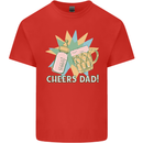 Cheers Dad Beer & Bottle Funny Father's Day Mens Cotton T-Shirt Tee Top Red
