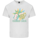 Cheers Dad Beer & Bottle Funny Father's Day Mens Cotton T-Shirt Tee Top White
