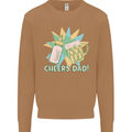 Cheers Dad Beer & Bottle Funny Father's Day Mens Sweatshirt Jumper Caramel Latte