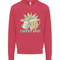 Cheers Dad Beer & Bottle Funny Father's Day Mens Sweatshirt Jumper Heliconia