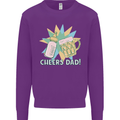Cheers Dad Beer & Bottle Funny Father's Day Mens Sweatshirt Jumper Purple
