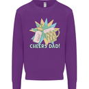 Cheers Dad Beer & Bottle Funny Father's Day Mens Sweatshirt Jumper Purple