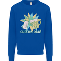 Cheers Dad Beer & Bottle Funny Father's Day Mens Sweatshirt Jumper Royal Blue