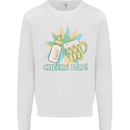 Cheers Dad Beer & Bottle Funny Father's Day Mens Sweatshirt Jumper White