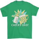 Cheers Dad Beer & Bottle Funny Father's Day Mens T-Shirt Cotton Gildan Irish Green