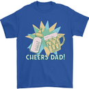 Cheers Dad Beer & Bottle Funny Father's Day Mens T-Shirt Cotton Gildan Royal Blue