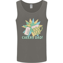 Cheers Dad Beer & Bottle Funny Father's Day Mens Vest Tank Top Charcoal