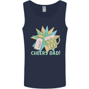 Cheers Dad Beer & Bottle Funny Father's Day Mens Vest Tank Top Navy Blue