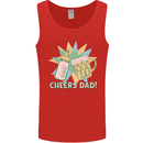 Cheers Dad Beer & Bottle Funny Father's Day Mens Vest Tank Top Red