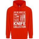Chef Ask About My Knife Collection Funny Childrens Kids Hoodie Bright Red