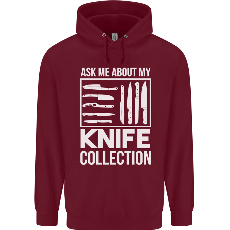 Chef Ask About My Knife Collection Funny Childrens Kids Hoodie Maroon