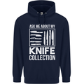 Chef Ask About My Knife Collection Funny Childrens Kids Hoodie Navy Blue