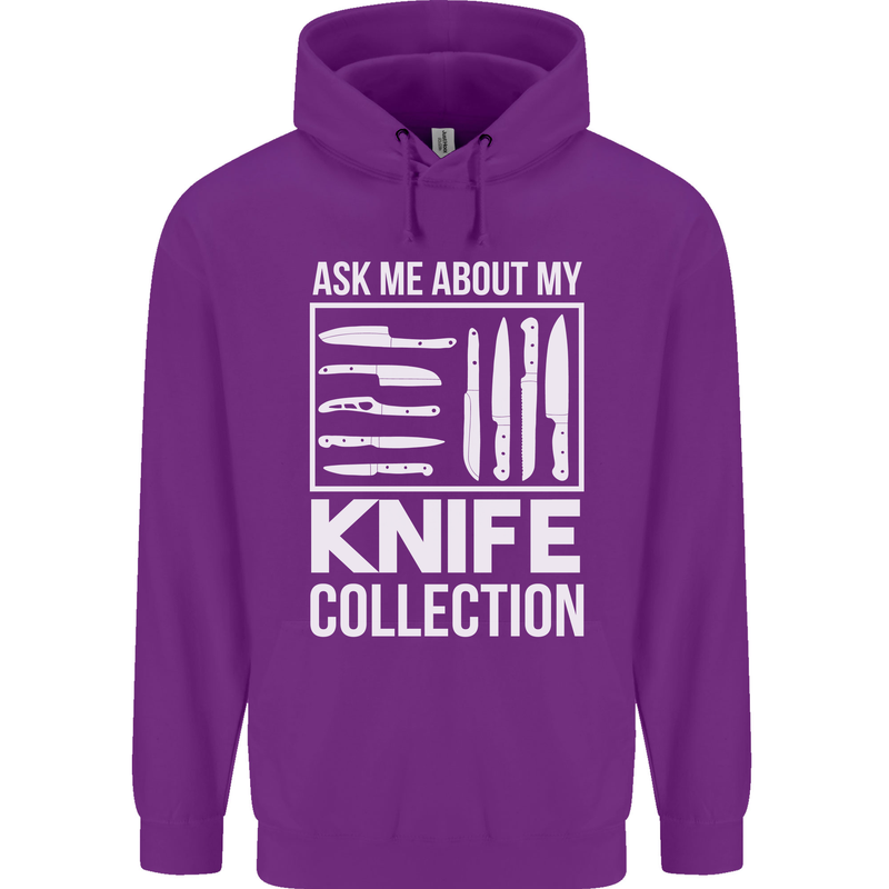 Chef Ask About My Knife Collection Funny Childrens Kids Hoodie Purple