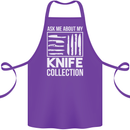 Chef Ask About My Knife Collection Funny Cotton Apron 100% Organic Purple