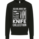 Chef Ask About My Knife Collection Funny Kids Sweatshirt Jumper Black