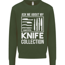 Chef Ask About My Knife Collection Funny Kids Sweatshirt Jumper Forest Green