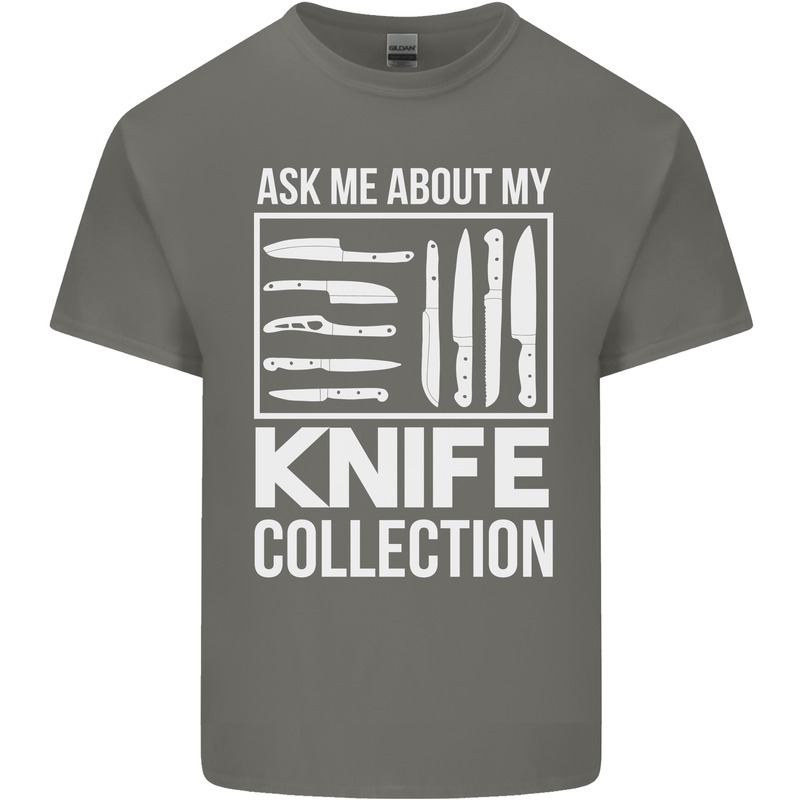 Chef Ask About My Knife Collection Funny Kids T-Shirt Childrens Charcoal