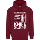 Chef Ask About My Knife Collection Funny Mens 80% Cotton Hoodie Maroon