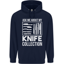 Chef Ask About My Knife Collection Funny Mens 80% Cotton Hoodie Navy Blue