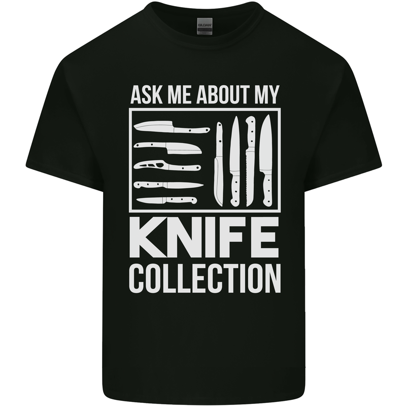 Chef Ask About My Knife Collection Funny Mens Cotton T-Shirt Tee Top Black