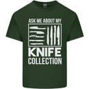 Chef Ask About My Knife Collection Funny Mens Cotton T-Shirt Tee Top Forest Green