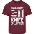 Chef Ask About My Knife Collection Funny Mens Cotton T-Shirt Tee Top Maroon