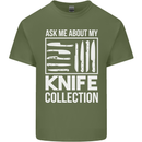Chef Ask About My Knife Collection Funny Mens Cotton T-Shirt Tee Top Military Green