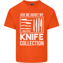 Chef Ask About My Knife Collection Funny Mens Cotton T-Shirt Tee Top Orange
