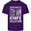 Chef Ask About My Knife Collection Funny Mens Cotton T-Shirt Tee Top Purple