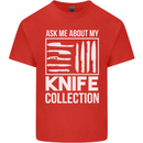 Chef Ask About My Knife Collection Funny Mens Cotton T-Shirt Tee Top Red
